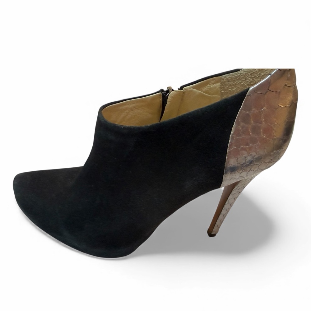 Suede Python Alexandre Birman Black Zip Ankle Booties Size 8.5